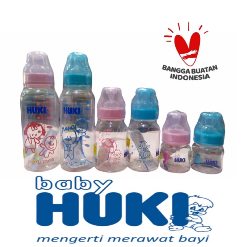 BOTOL SUSU HUKI GEPENG/ BOTOL SUSU BAYI HUKI/ BOTOL SUSU ANAK/ BABY/ NEWBORN/ 60ML/ 120ML/ 240ML/ 25
