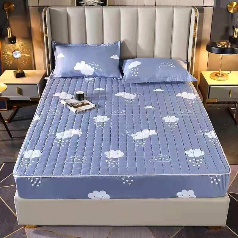 Sprei Waterproof / Sprei Protector bermotif / Sprei anti air ukuran 180x200CM dan 160x200CM-180 abu awan