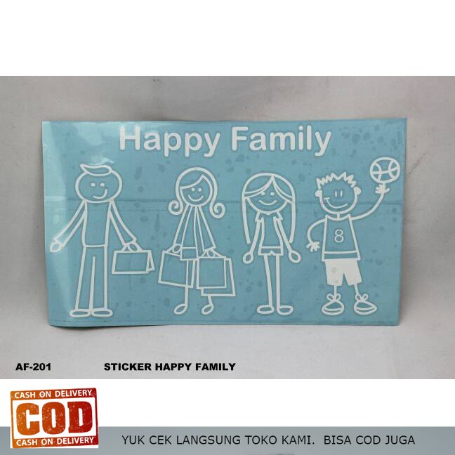 stiker tulisan happy family agya/ayla Aksesoris Mobil