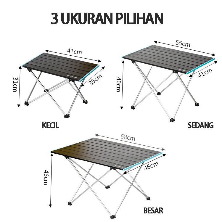 Luar ruangan portabel aluminium alloy tenda meja lipat sederhana meja campin