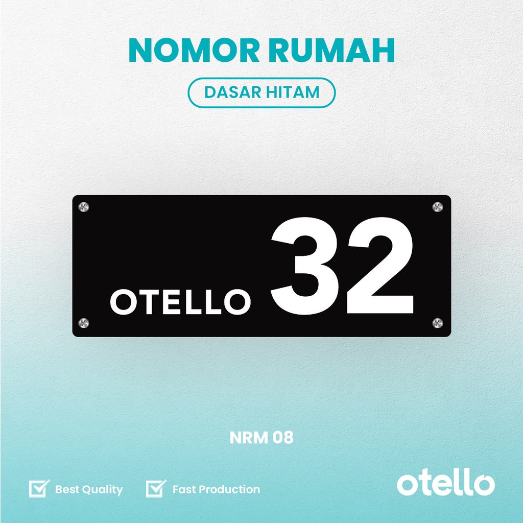 Otello Custom Nomor Rumah Akrilik Nomer Papan Alamat Rumah Minimalist Acrylic Timbul 3D NRM 08