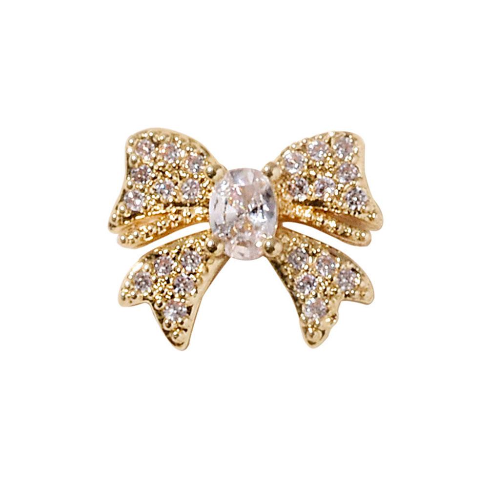 Mxbeauty Charms Perhiasan Bentuk Pita Bahan Zircon Untuk Dekorasi Nail Art