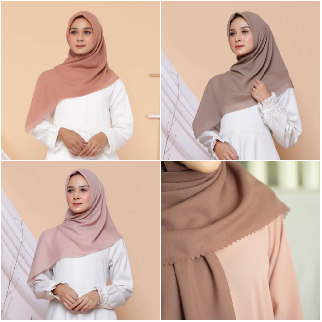 Jilbab Bella Square Lasercut Polycotton Hijab Segiempat | Shopee Indonesia
