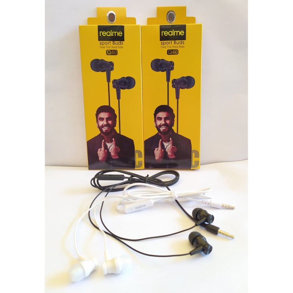 [RO ACC] HEADSET REALME HANDSFREE EARPHONE REALME SUPER BASS MODEL Q40