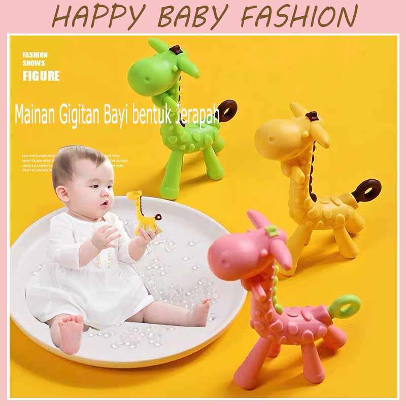 NZ08 Mainan Gigitan Bayi bentuk Jerapah / Teether Bayi Giraffe BPA FREE