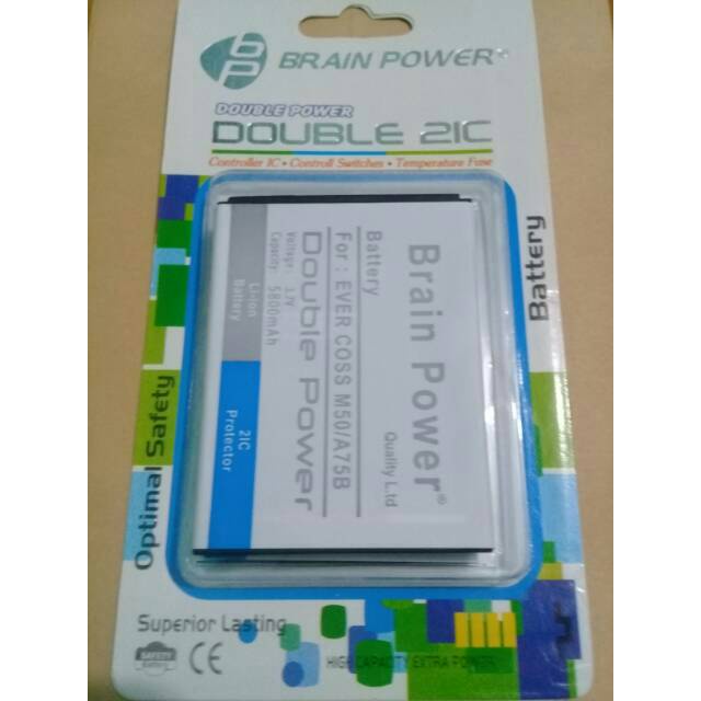 Double Power Battery Batere Batre Baterai Brain Power Evercoss M50 Star M50 M50A A75B Max XTREAM 1 PRO