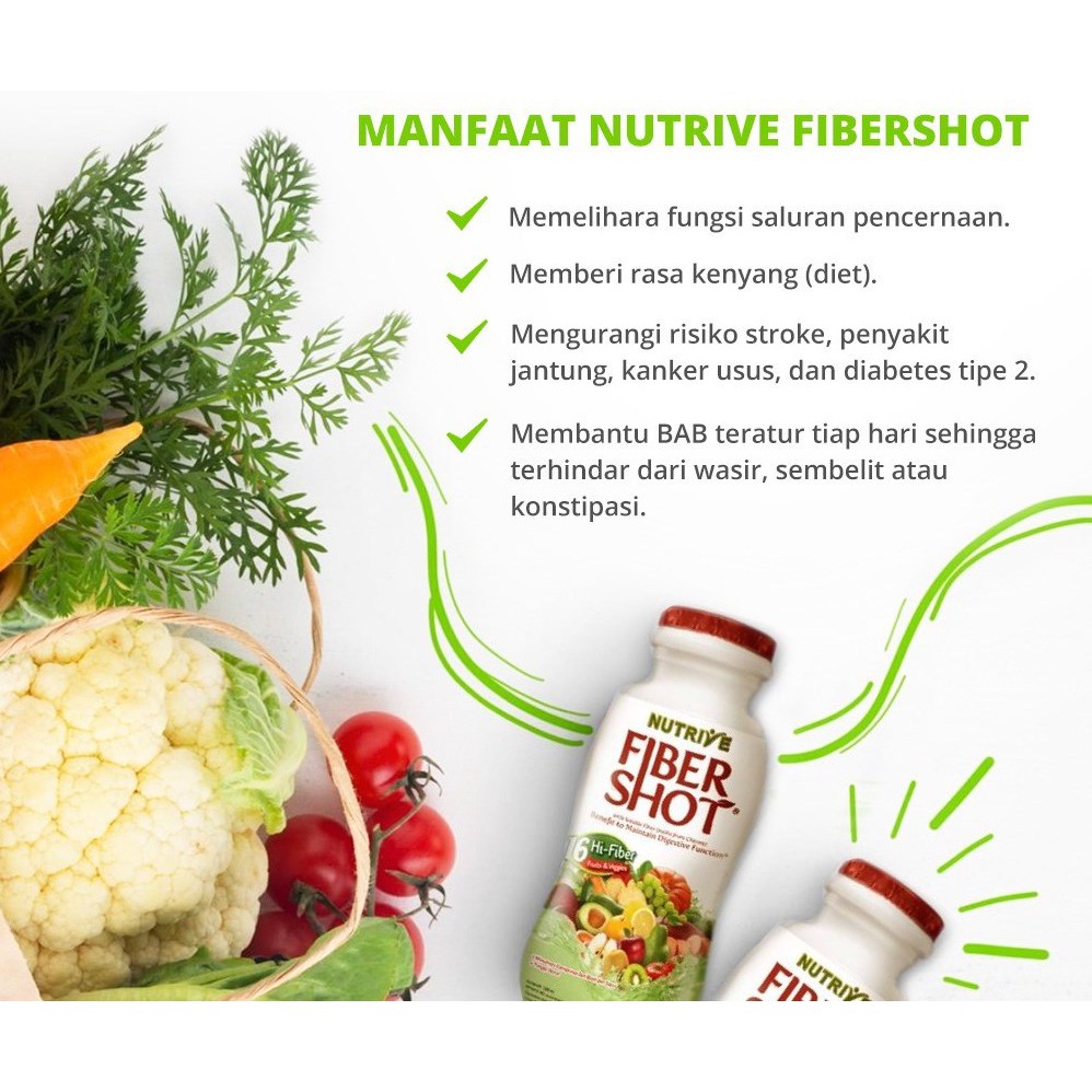 Nutrive Fibershot Minuman Tinggi serat (kemasan pak isi 6 botol 100ml)