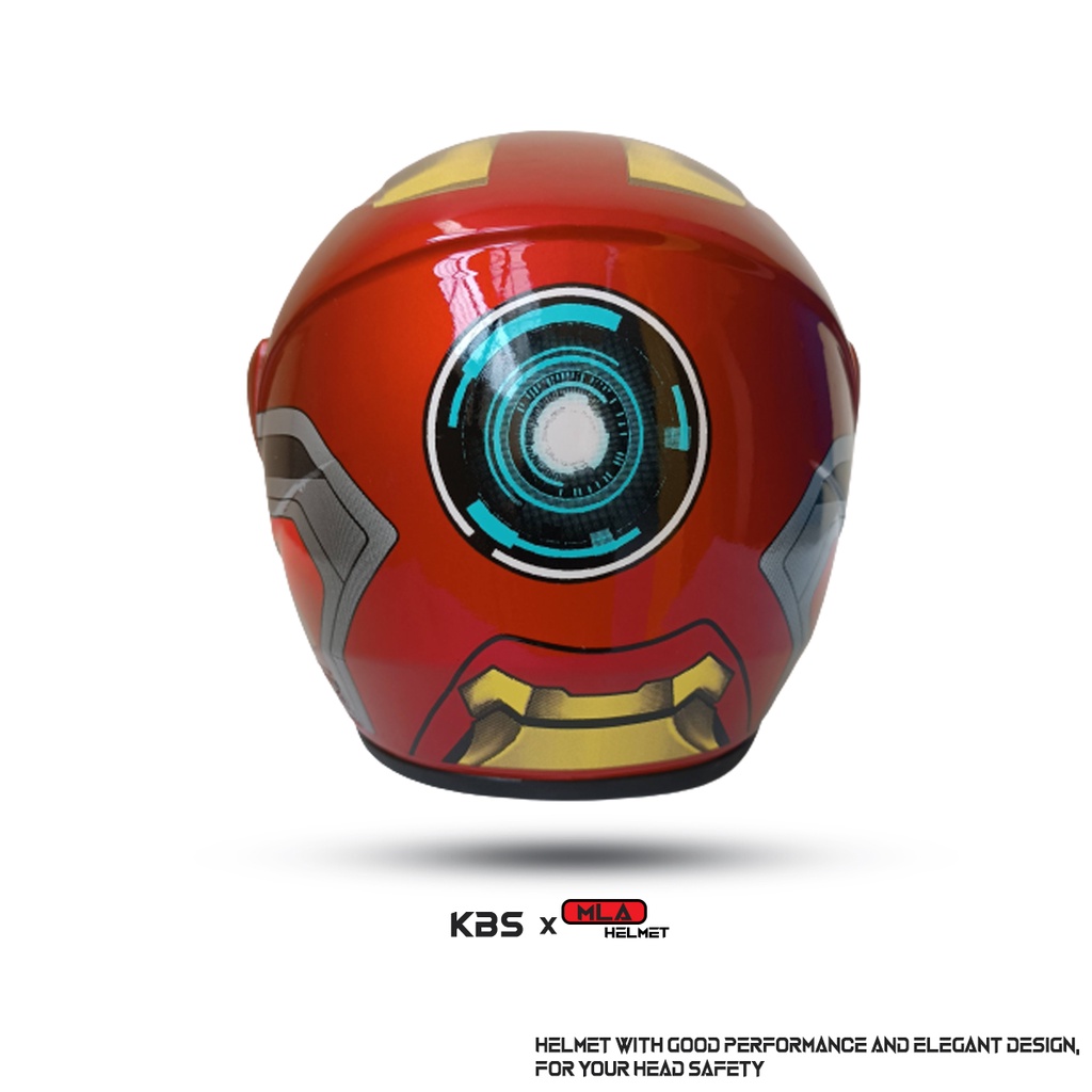 Helm Half Face Anak Junior KBS x MLA Motif iRON MAN Untuk Usia Anak 3-7 tahun COD