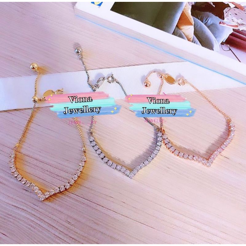 Gelang Serut Aurel (Vier) Replika Berlian Lapis Emas