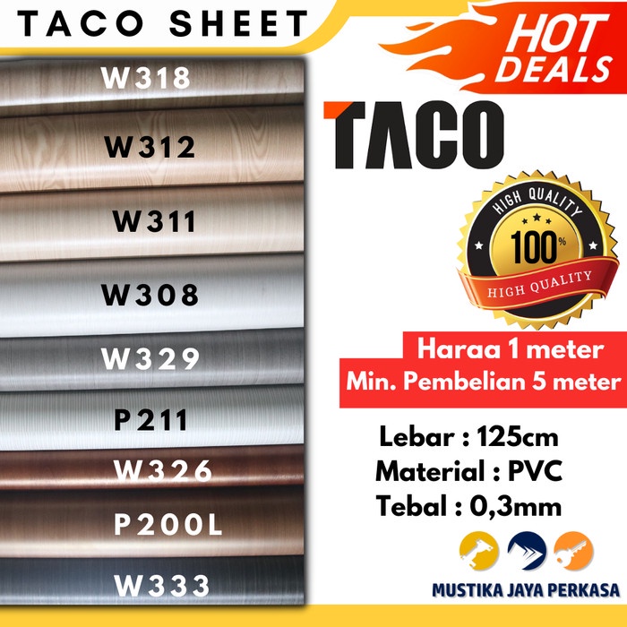 PVC Sheet Tacosheet Decosheet Pelapis Furniture Tacon Serat Kayu