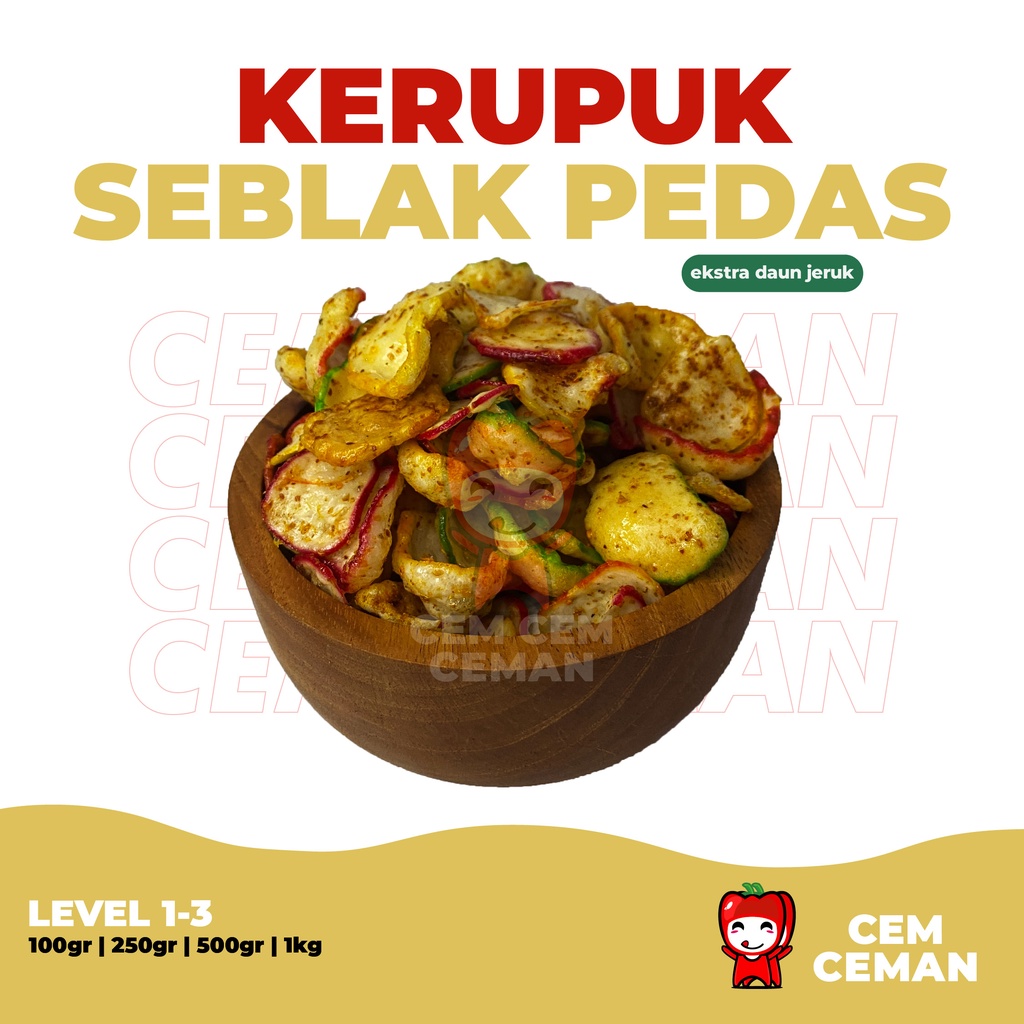 

KERUPUK SEBLAK KERING PEDAS DAUN JERUK | KERUPUK PEDAS GURIH ASIN | KERUPUK PEDAS