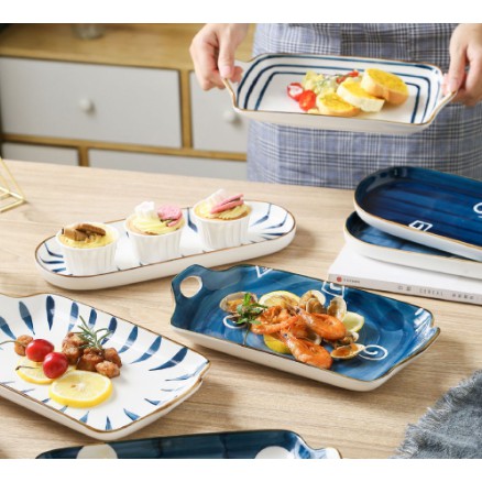 Piring Sushi Nordic/ Piring Ikan Nordic/ Piring Panjang Keramik