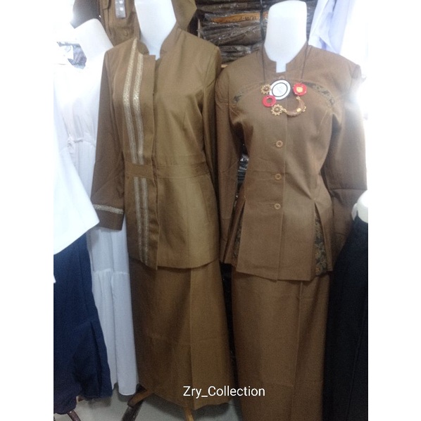 Baju PDH ASN kuning Khaki Setelan Rok