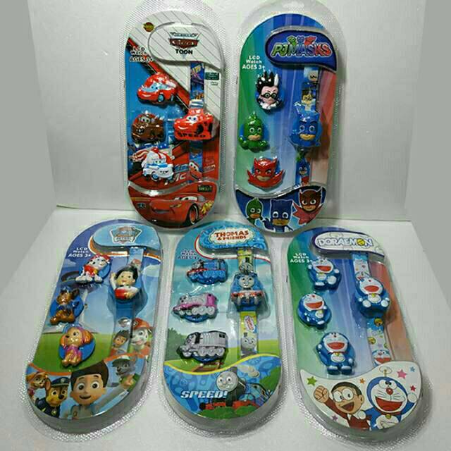 ( Dikirim Dari Jakarta) Jam Tangan Anak Digital Karet 4 in1 Character