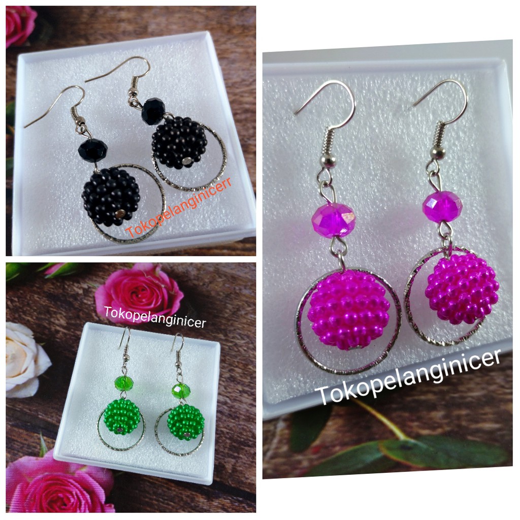 Giwang murah /anting korea Anting Motif Geometri Ala untuk Wanita juntai Berry By Tokopelanginicer