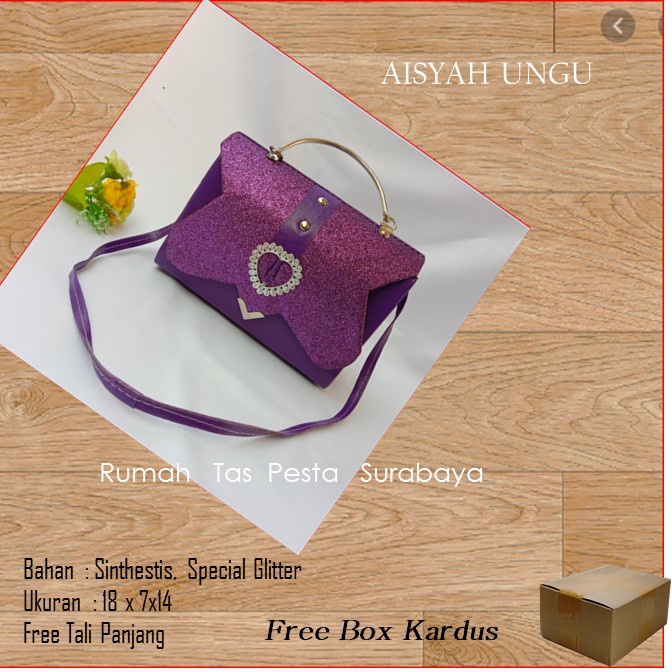 TAS PESTA AISYAH MODEL CLUCTH DAN SELEMPANG TERKESAN MEWAH DAN ELEGAN READY