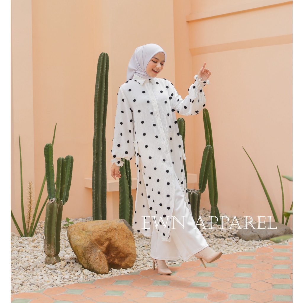 Danisha Dress Tunik Wanita Lengan Panjang / Baju Atasan Wanita / Midi Dress
