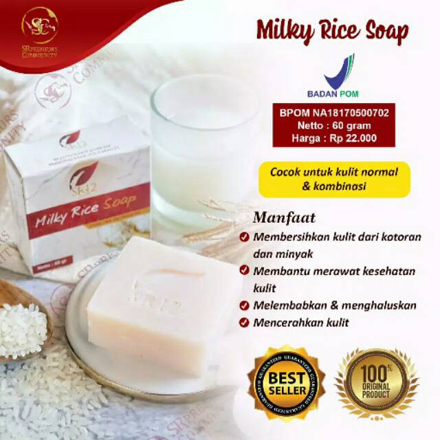 

SABUN BERAS SUSU HERBAL SR12 // MILKY RICE SOAP BPOM