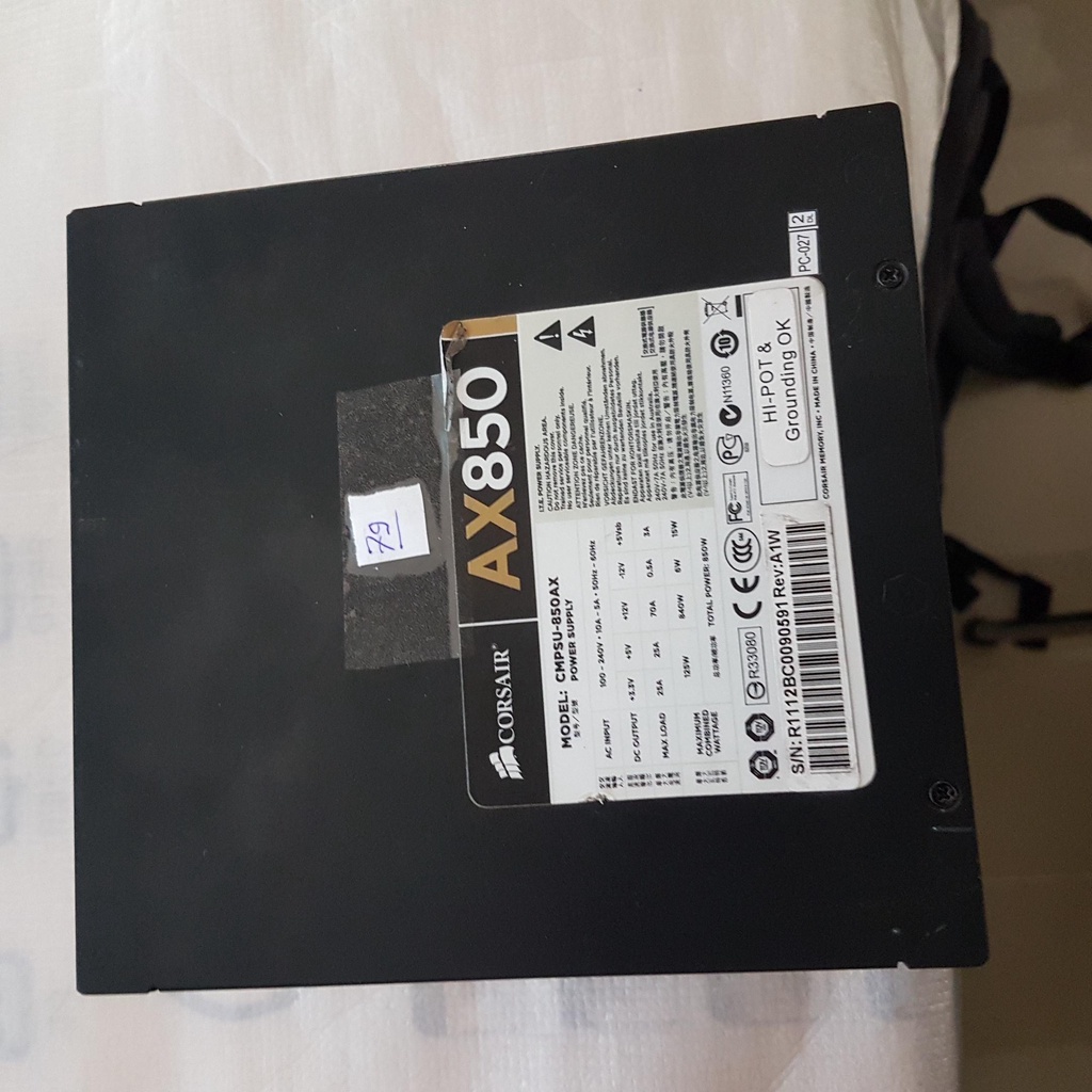 Power Supply Corsair AX850 850 Watt 80 Plus Gold Full Modular PSU