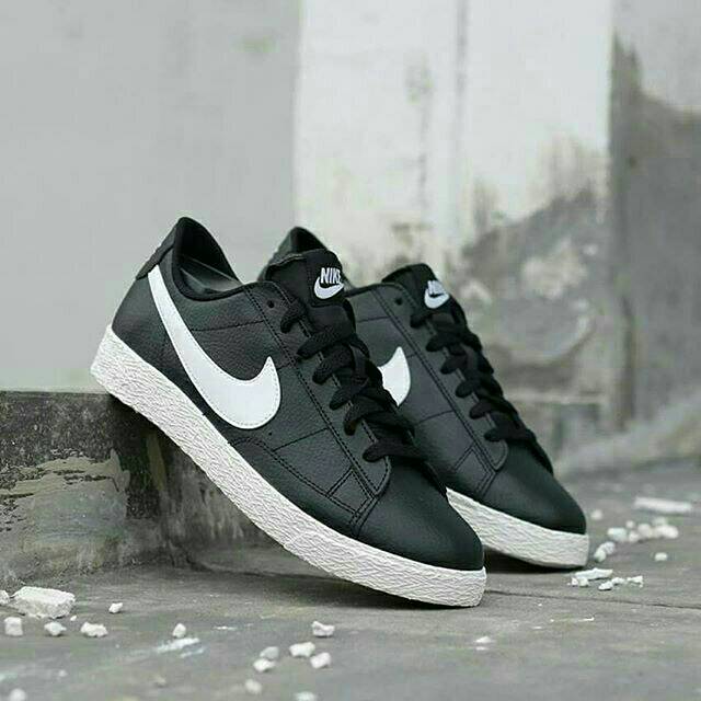 leather black nike blazers