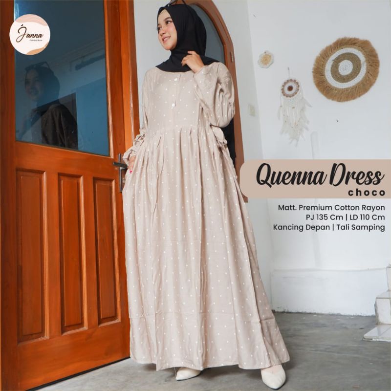 QUENNA DRES BAJU GAMIS WANITA TERBARU BY JANNA