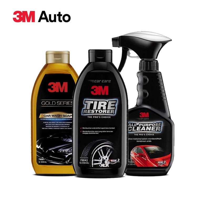 3M Paket Bersih Kilat (Car Wash Gold, All Purpose, Tire Restorer)