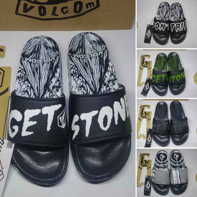 BARU SANDAL COWOK CASUAL】 SANDAL PRIA VOLCOM SLIDE / SENDAL PRIA / SANDAL 100% GRADE ORIGINAL -