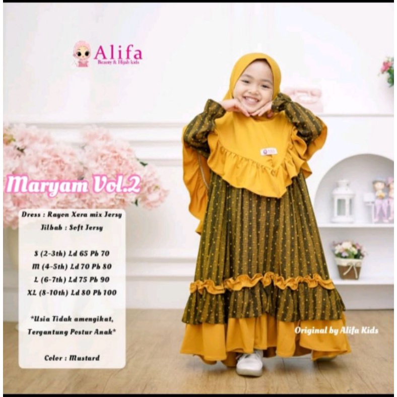 MARYAM GAMIS ANAK ORI ALIFA KIDS GAMIS LEBARAN