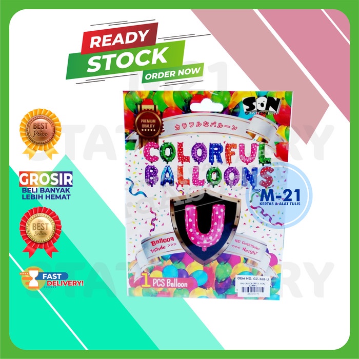 

BALON HURUF U WARNA PINK MOTIF LOVE