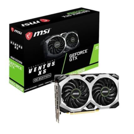 Vga card msi nvdia gtx 1660 super 6gb gddr6 2 fan 192bit Pcie x16 hdmi dp 8k 4k ventus xs oc gtx1660