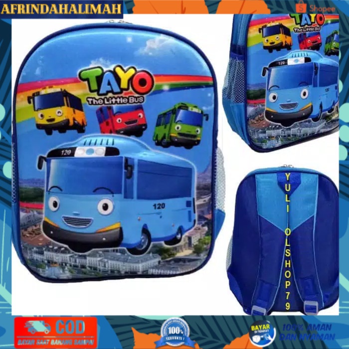 

[TERBARU] Tas Anak Sekolah TK Tayo 3D + Lunch Box Set + Tempat Alat Tulis