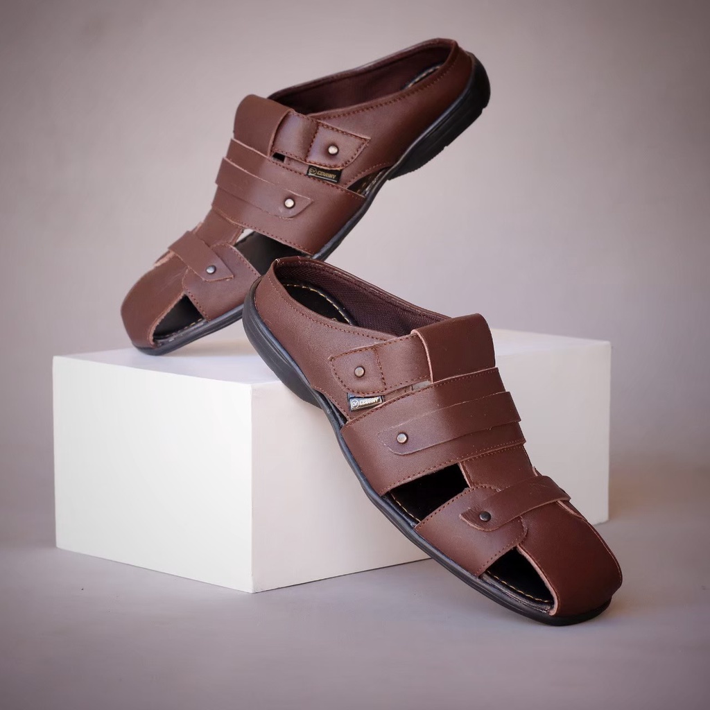 SANDAL PRIA KULIT SLOP BAN-2 GRAND POLO PREMIUM MODEL SANDAL PRIA ORIGINAL CEVANY SANDAL LEBARAN