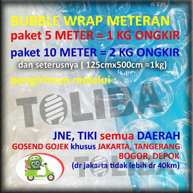 Bubblewrap jual bubble wrap 125x100cm meter tebal