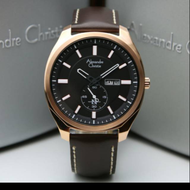 ALEXANDRE CHRISTIE AC6550 ROSEGOLD BROWN PRIA.ORIGINAL GARANSI RESMI 1 TAHUN