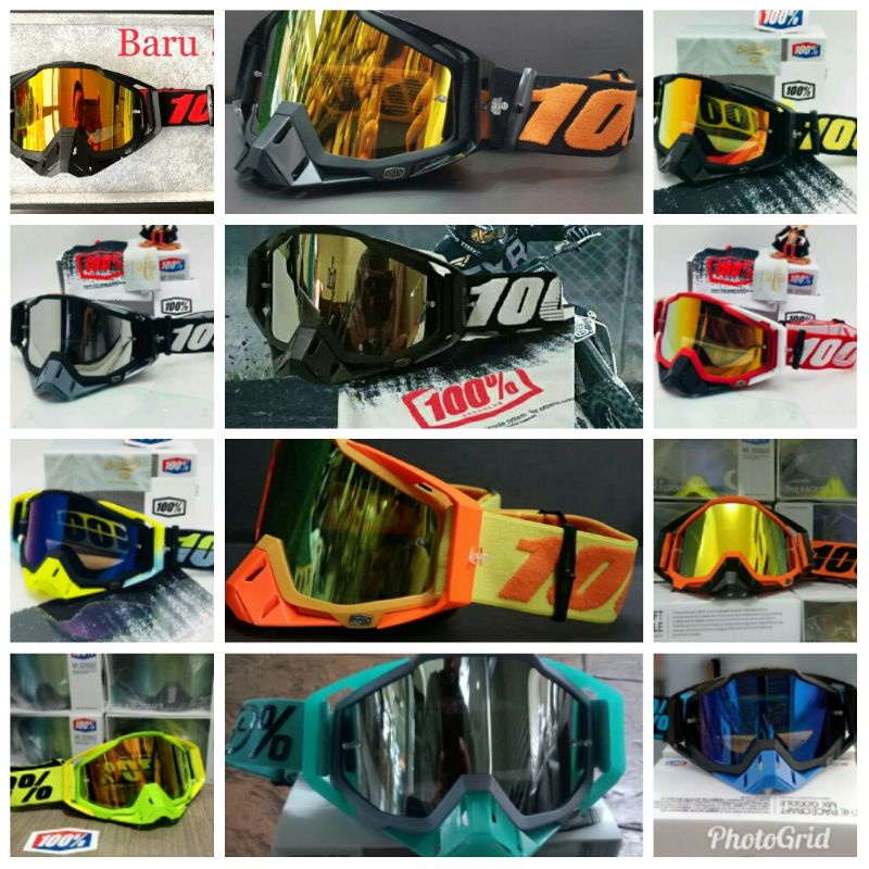 kacamata Google motorcross fullset dua lensa
