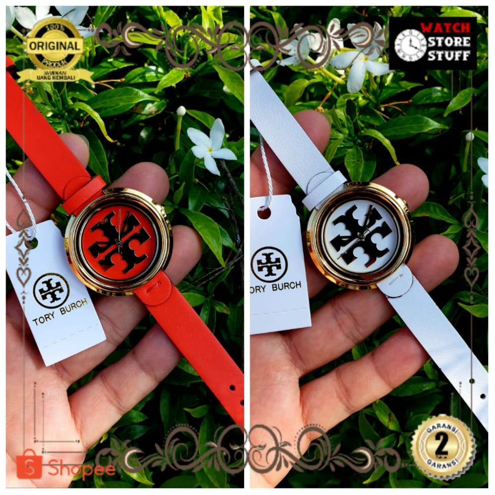 JAM TANGAN PRIA WANITA | RANTAI | KULIT | KARET | MURAH | WANITA TORY BURCH 6200 STRAP KULIT