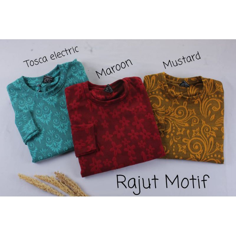 kaos lengan panjang/baju murah kekinian/kaos rajut motif/baju tangan panjang/