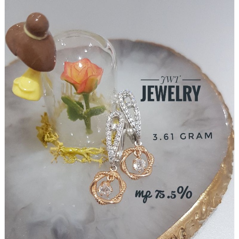 GIWANG ANTING JEPIT HALA GOLD MODEL BERLIAN KIRANA COLLECTIONS LISTRING GANTUNG BUNGA SOLITAIRE KOMB