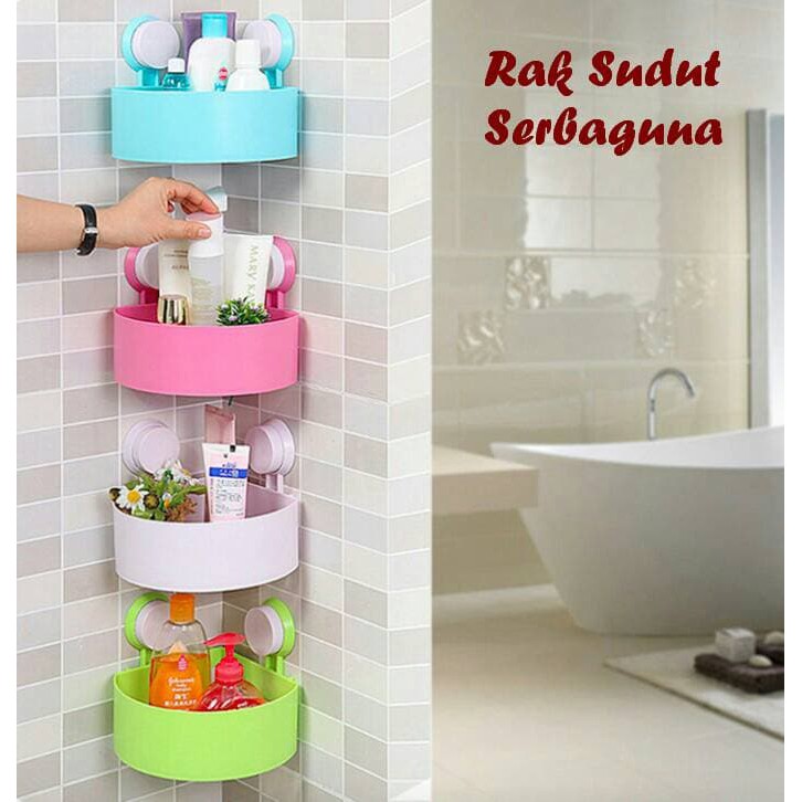 rak toilet - rak sudut kamar mandi tanpa paku
