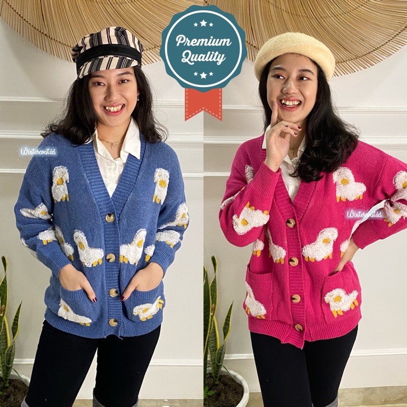 Cardigan wanita import korea domba oversized sheep kardigan jaket jacket cewek hangat gunung