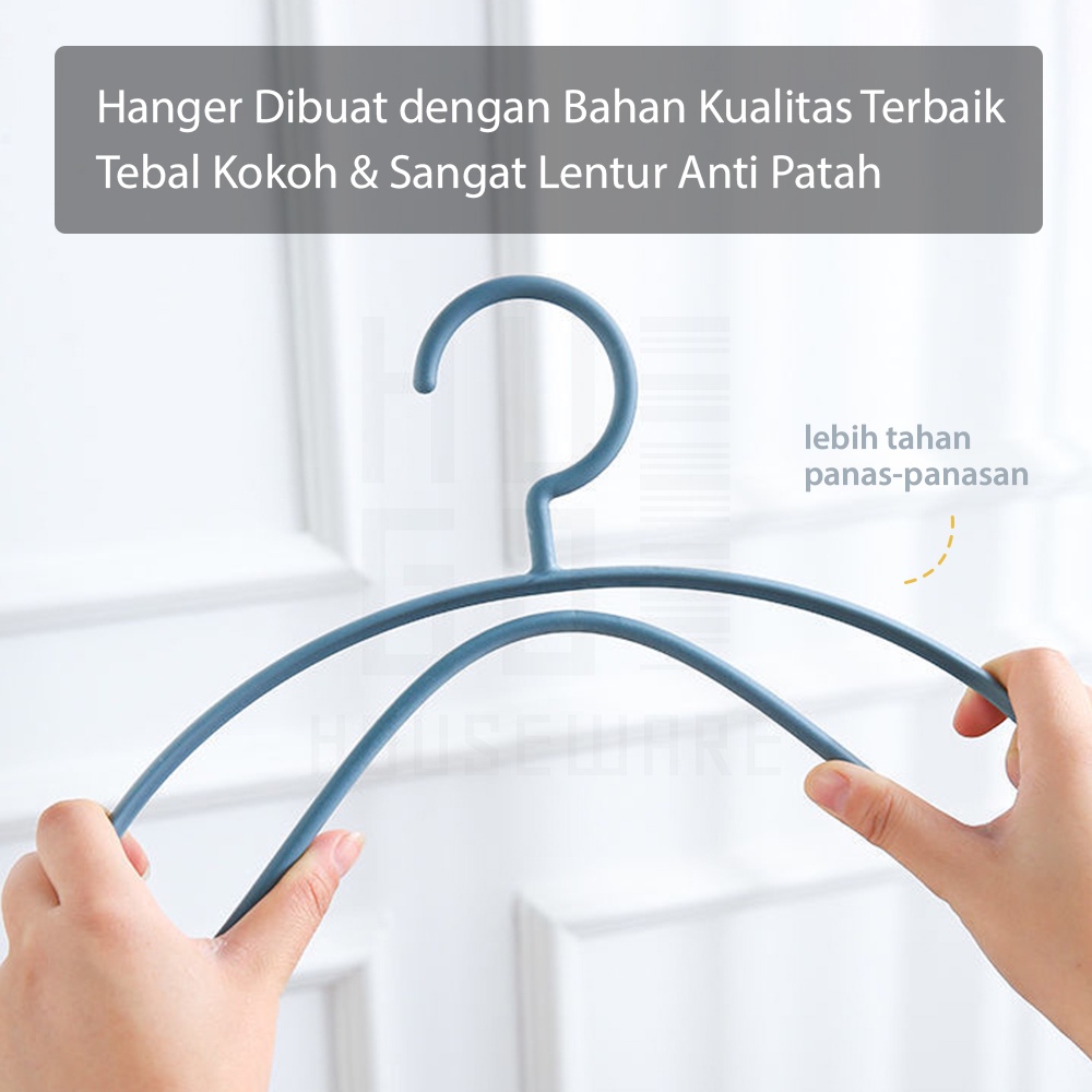 HUGO Gantungan Baju Pakaian Cloth Hanger Plastik Anti Slip Warna Pastel Set 5 Pcs