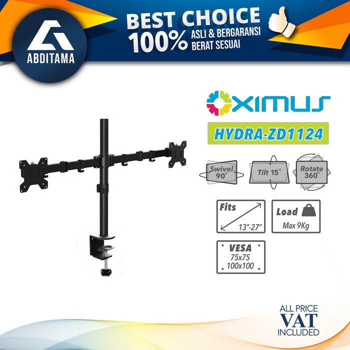BRACKET MEJA LCD LED TV 2 Monitor 13&quot; - 27&quot; OXIMUS HYDRA ZD1124