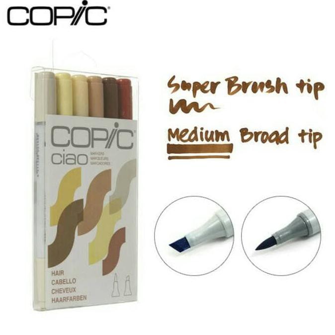 

COPIC CIAO MARKER 6 COLOURS HAIR PROMO