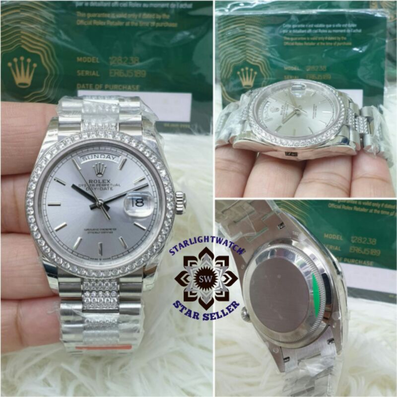 jam tangan wanita rolex president automatic mesin swiss kualitas ori