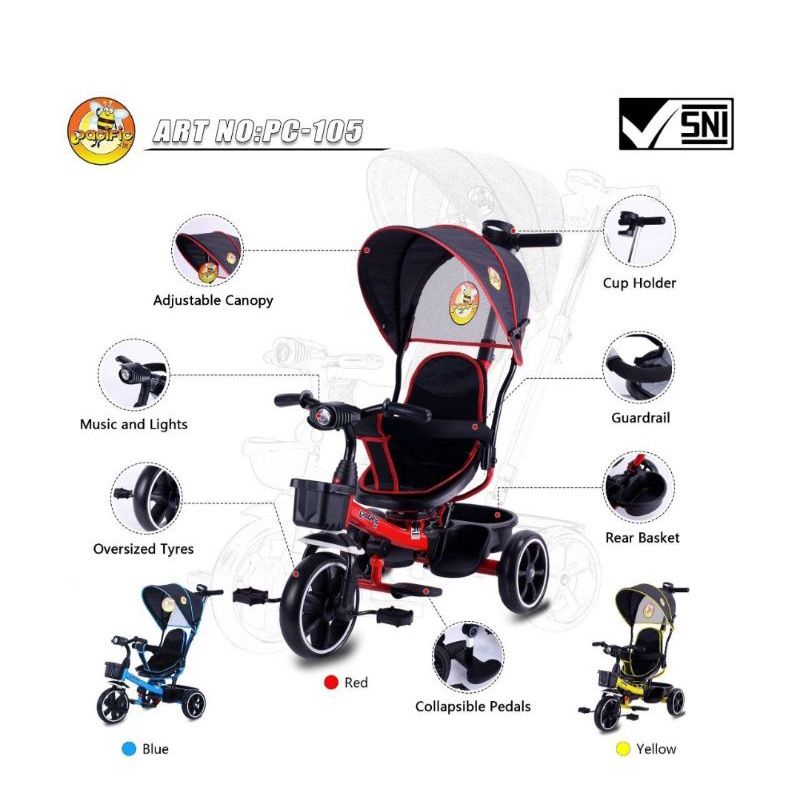 Sepeda Roda Tiga Anak Pacific 105