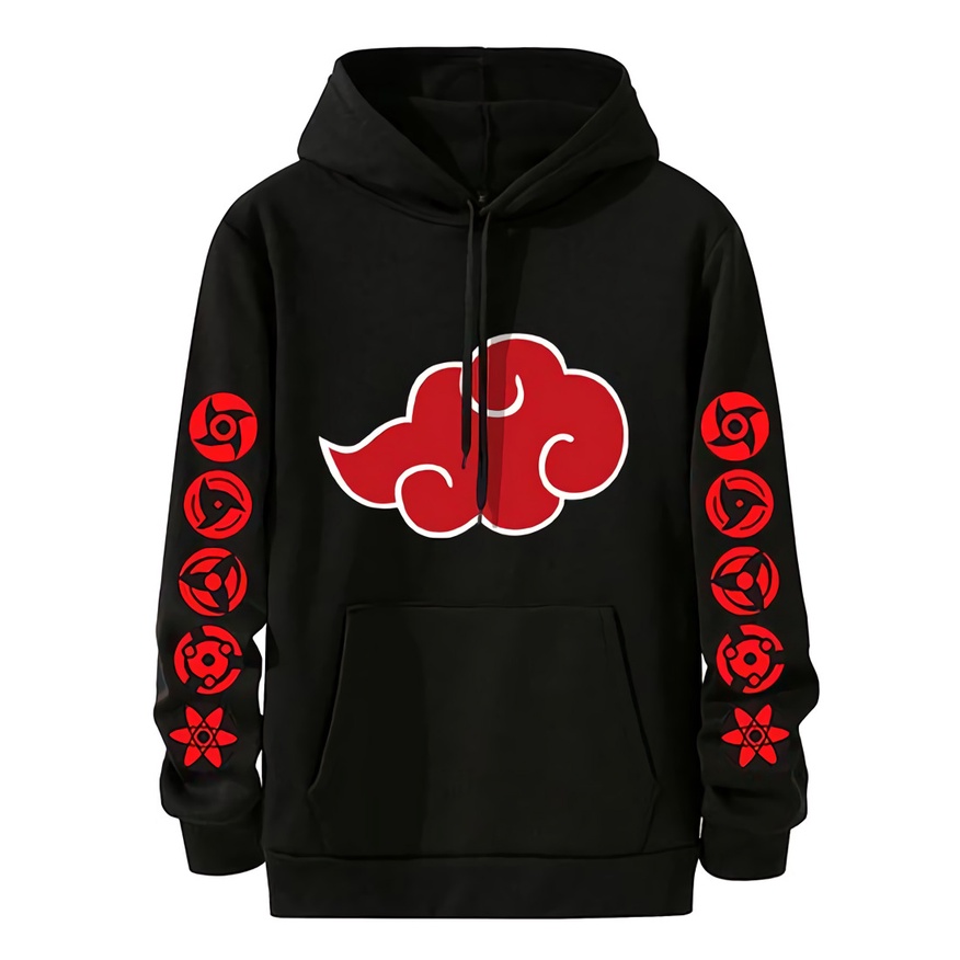 Hoodie Akatsuki Black Logo Anime Manga Naruto Premium Unisex