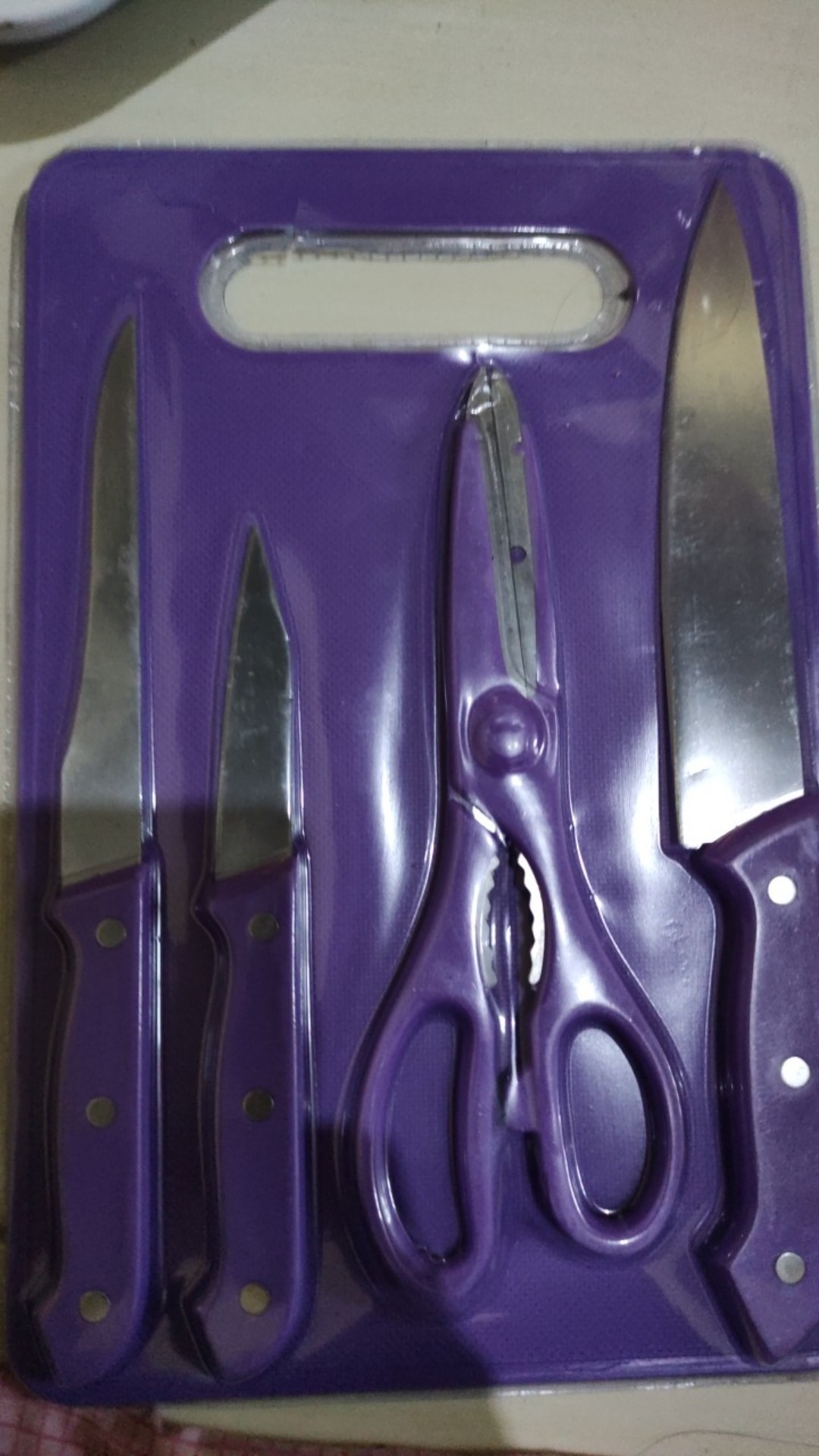 Pisau Set Talenan 5in1/pisau Dapur Anti Karat Pisau Daging Buah Sayur