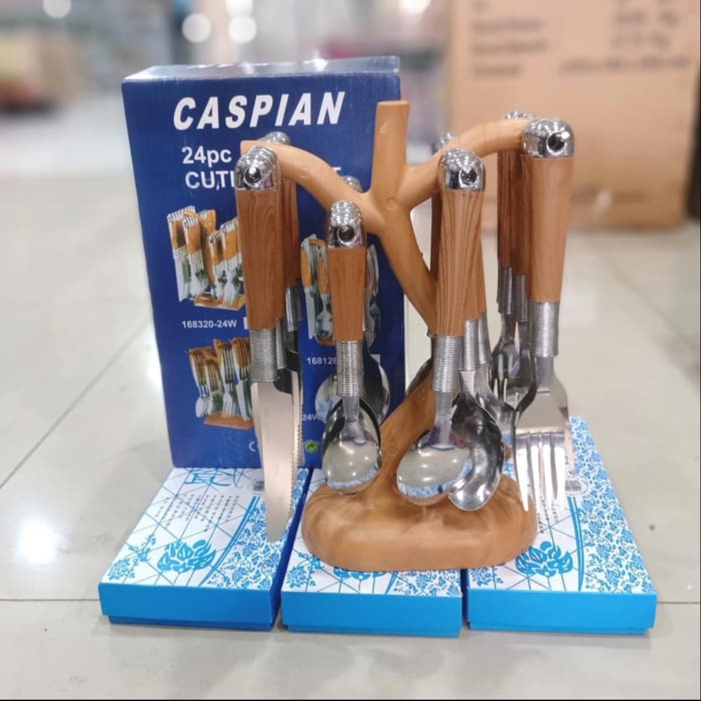 SENDOK POHON MOTIF KAYU CASPIAN 24pcs