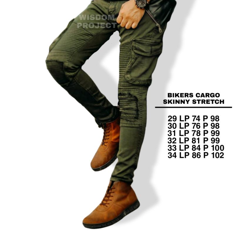 Wisdom Project |  Celana Cargo Jeans Skinny  Bikers Softjeans Ripped denim pria | Rider jeans Limitied Edition Original