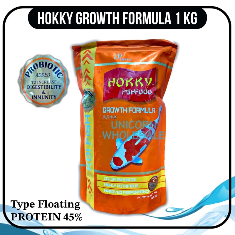 PELET MAKANAN IKAN HIAS KOI PAKAN KOKI HOKKY GROWTH FORMULA 1 KILO